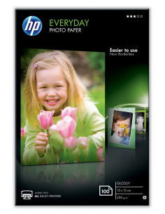 HP Papel fotográfico Everyday, brillante, 200 g/m2, 10 x 15 cm (101 x