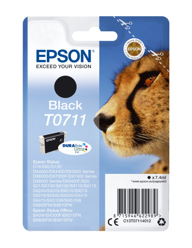 Epson Singlepack Black T0711 DURABrite Ultra Ink
