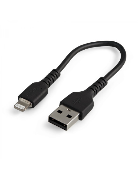 StarTech.com Cable Resistente USB-A a Lightning de 15 cm Negro -