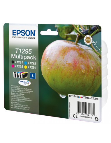 Epson Apple Tinta multipack 4 colores T1295 DURABrite Ultra Manzana
