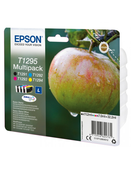 Epson Apple Tinta multipack 4 colores T1295 DURABrite Ultra Manzana