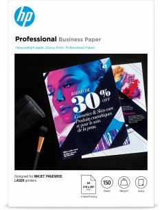 HP Papel para uso empresarial profesional , satinado, 180 g/m2, A4