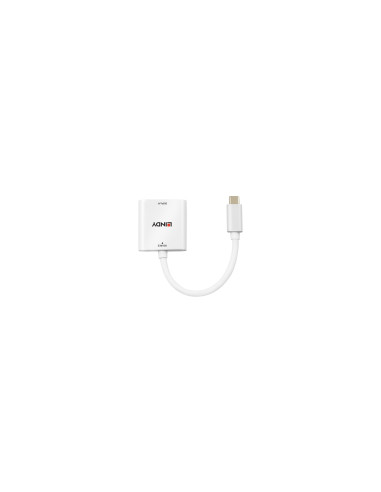 Lindy 43339 adaptador de cable de vídeo 0,1 m USB Tipo C HDMI Blanco