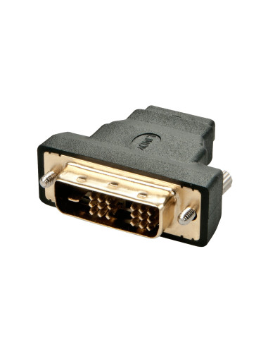 Lindy 41228 cambiador de género para cable HDMI-A FM DVI-D M Negro