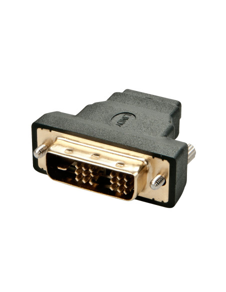 Lindy 41228 cambiador de género para cable HDMI-A FM DVI-D M Negro
