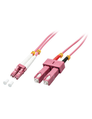 Lindy 46362 Cable de fibra óptica e InfiniBand 3 m LC SC Rosa
