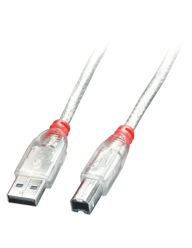 Lindy 41755 cable USB USB 2.0 5 m USB A USB B 0,48 Gbit/s Transparente