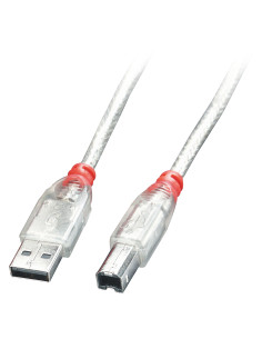 Lindy 41753 cable USB USB 2.0 2 m USB A USB B 0,48 Gbit/s Transparente