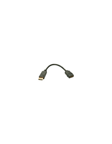 Lindy 41005 adaptador de cable de vídeo 0,15 m DisplayPort HDMI Negro