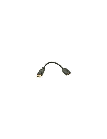 Lindy 41005 adaptador de cable de vídeo 0,15 m DisplayPort HDMI Negro