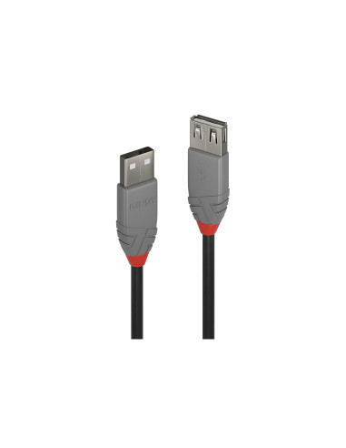 Lindy 36701 cable USB USB 2.0 0,5 m USB A 0,48 Gbit/s Negro, Gris