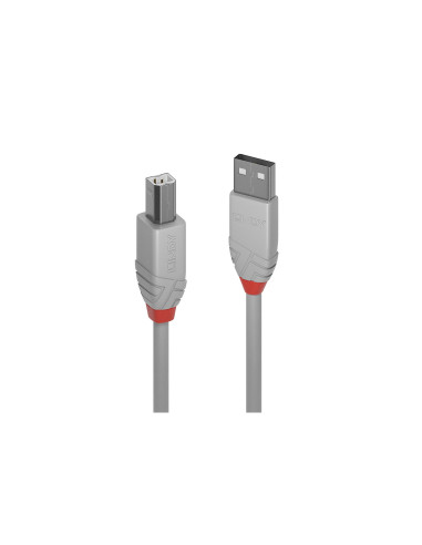 Lindy 36682 cable USB USB 2.0 1 m USB A USB B 0,48 Gbit/s Gris