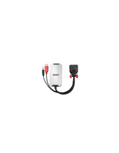 Lindy 38296 adaptador de cable de vídeo Negro, Blanco