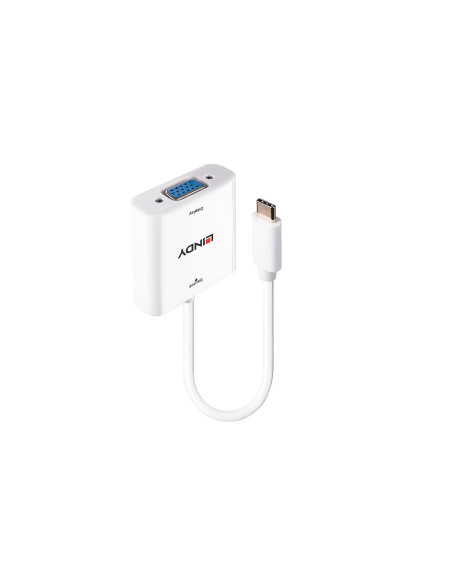 Lindy 43355 adaptador de cable de vídeo USB Tipo C VGA (D-Sub) Blanco
