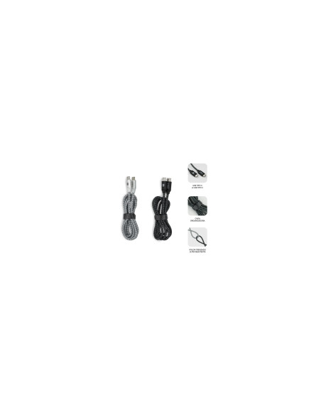SUBBLIM PACK 2 CABLES USB TIPO USB-C A USB-C 1 M BLACK/SILVER