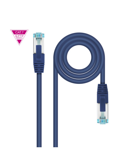Nanocable Cable de Red Cat.7 600MHZ LSZH SFTP PIMF AWG26, Azul, 30 cm