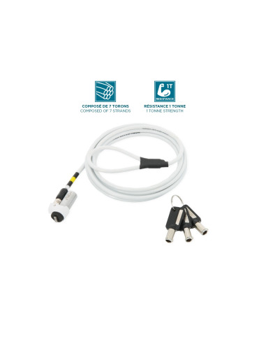 Mobilis 001329 cable antirrobo Blanco 1,8 m
