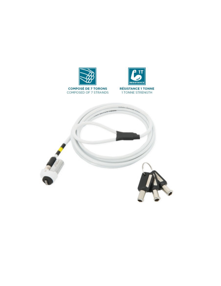 Mobilis 001329 cable antirrobo Blanco 1,8 m