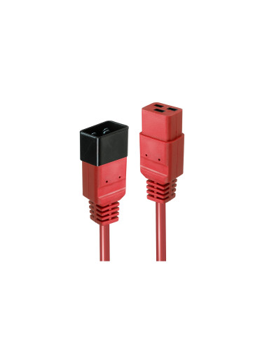 Lindy 30123 cable de transmisión Rojo 1 m C19 acoplador C20 acoplador