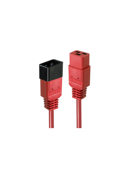 Lindy 30123 cable de transmisión Rojo 1 m C19 acoplador C20 acoplador