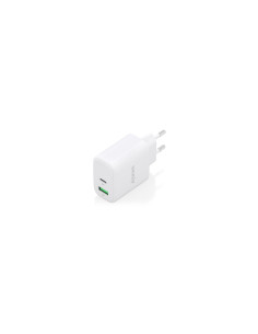 AISENS Cargador GaN 45W, 1xUSB-C PD3.0 QC4.0, 1xUSB-A QC3.0, Blanco