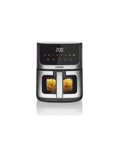 Haeger AF-D47.005A freidora Sencillo 4,7 L Independiente 1200 W Freidora de aire caliente Negro, Plata