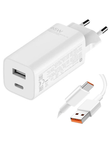 Cargador USB y USB-C 65W+ Cable USB a USB-C Xiaomi (BHR5515GL)