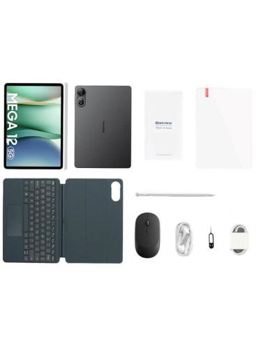 TABLET BLACKVIEW MEGA 12 12" 12+36GB RAM 256GB ROM GRIS INCLUYE FUNDA CON TECLADO + LAPIZ + RATON + PROTECTOR + AURICULARES