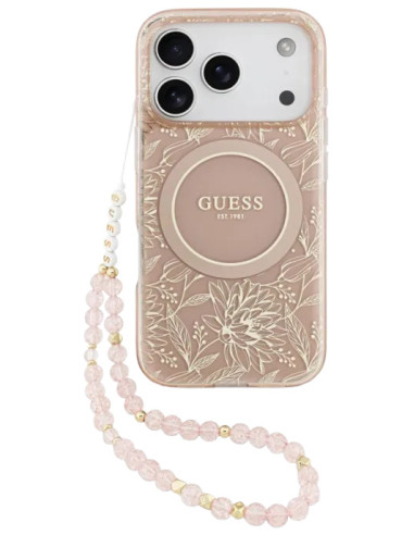 CARCASA MAGSAFE IPHONE 17 PRO MAX FLOWERS ROSA