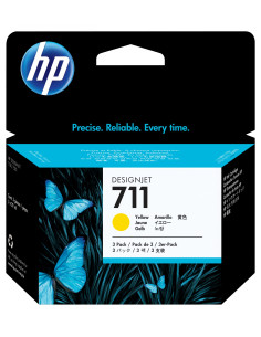 HP Pack de ahorro de 3 cartuchos de tinta DesignJet 711 amarillo de