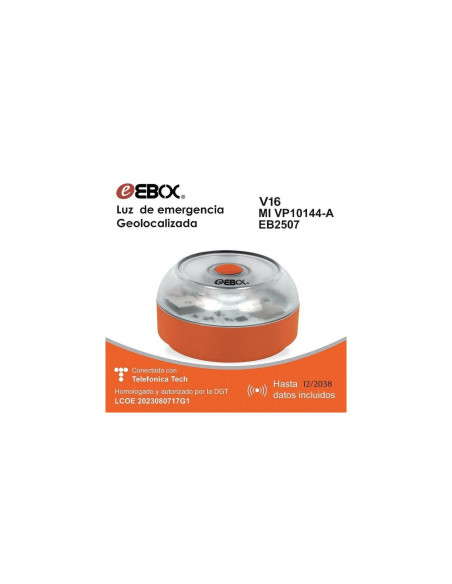 Ebox Baliza V16 MI VP10144-A Homologada DGT Geolocalizada Base Magnética Naranja