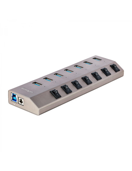 StarTech.com Hub USB-C Autoalimentado de 7 puertos con Interruptores