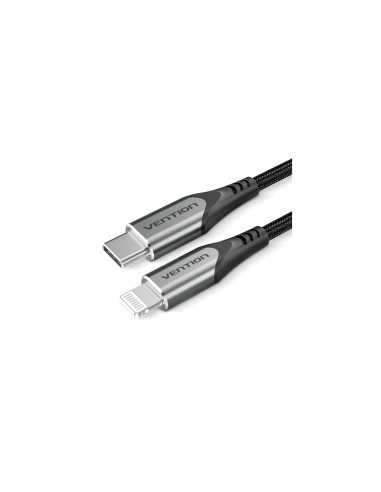 Vention Cable USB 2.0 Tipo-C Lightning TACHH/ USB Tipo-C Macho - Lightning Macho/ 2m/ Gris y Negro