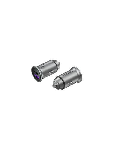 Vention Cargador de Coche FFFH0/ 1xUSB-Tipo C/ 1xUSB/ 30W