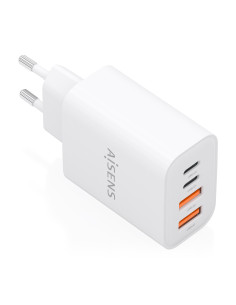 AISENS Cargador GaN 32W, 2xUSB-C PD3.0, 2xUSB-A, Blanco