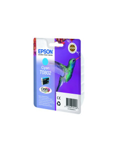 Cartucho Epson Hummingbird T0802 cian etiqueta RF C13T08024021 2