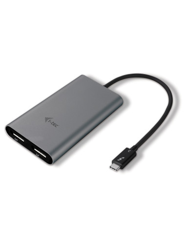 Adaptador de cable i-tec thunderbolt 3 dual displayport gris