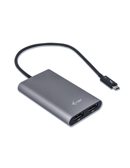 Adaptador de cable i-tec thunderbolt 3 dual displayport gris