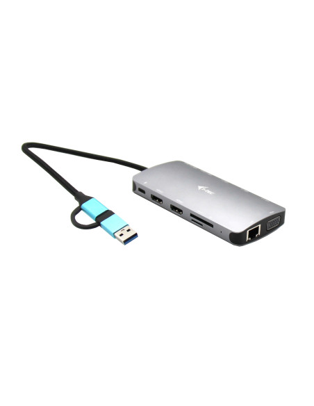 i-tec USB 3.0 USB-C/Thunderbolt 3x Display Metal Nano Dock with LAN +