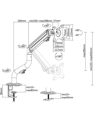 SOPORTE TV MONITOR AISENS 17-32 8KG INCLINABLE/GIRATORIO