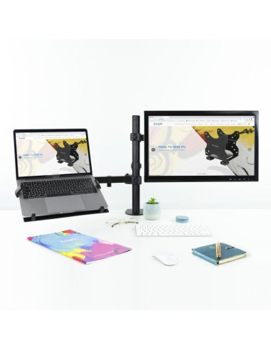 SOPORTE DE MESA MONITOR/PORTATIL TOOQ DB1200TN-B 13-32 2 BRAZOS BLACK