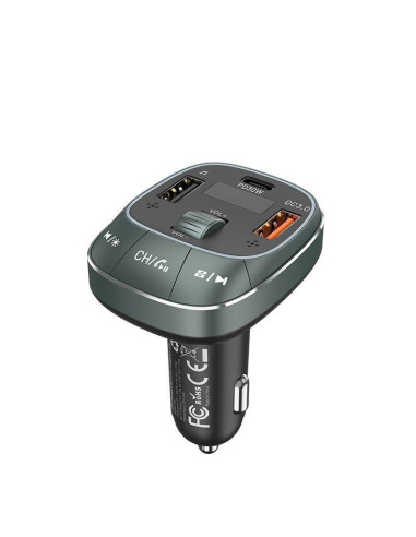 TRANSMISOR COCHE VENTION FM MP3 BLUETOOTH USB-C 2XUSB 30W BLACK