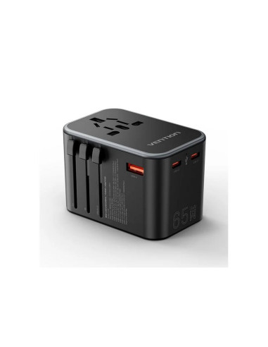 CARGADOR DE PARED VENTION UNIVERSAL GAN 2XUSB-C USB-A 65W