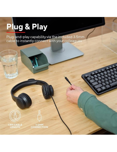 AURICULARES + MICROFONO TRUST AYDA HEADSET PC AUX BLACK