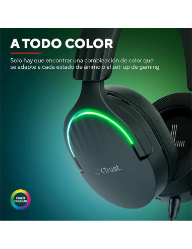AURICULARES + MICROFONO TRUST GAMING RGB GXT 490 FAYZO HEADSET 7.1 BLACK