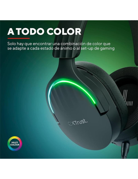 AURICULARES + MICROFONO TRUST GAMING RGB GXT 490 FAYZO HEADSET 7.1 BLACK