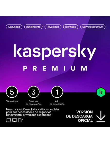 ANTIVIRUS KASPERSKY PREMIUM 1YEAR 5L PC/MAC/ANDROID/IOS