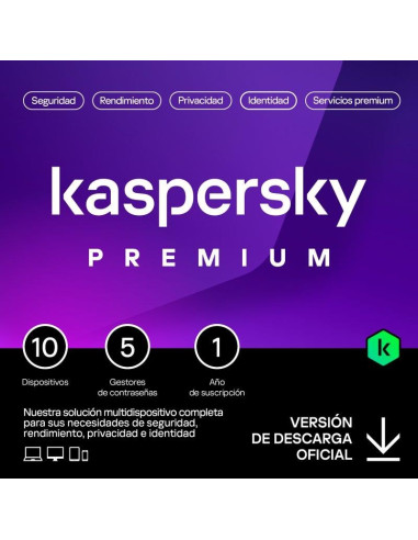 ANTIVIRUS KASPERSKY PREMIUM 1YEAR 10L PC/MAC/ANDROID/IOS L.ELECTRONICA
