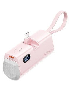 POWERBANK VENTION 4800MAH 2XUSB-C + LIGHTNING PLEGABLE 22.5W ROSE