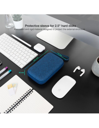 FUNDA TOOQ PARA DISCO DURO EXTERNO DE 2,5 BLUE